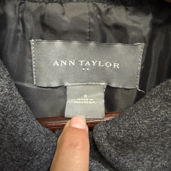 Ann Taylor Charcoal Grey Wool Coat Pea Coat Classic Button Up Workwear - Picture 3 of 5
